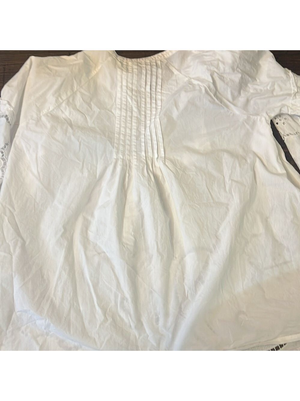 Soft Surroundings Flora Eterna White Embroidered Cut Out Tunic Size Large EUC - Picture 9 of 11